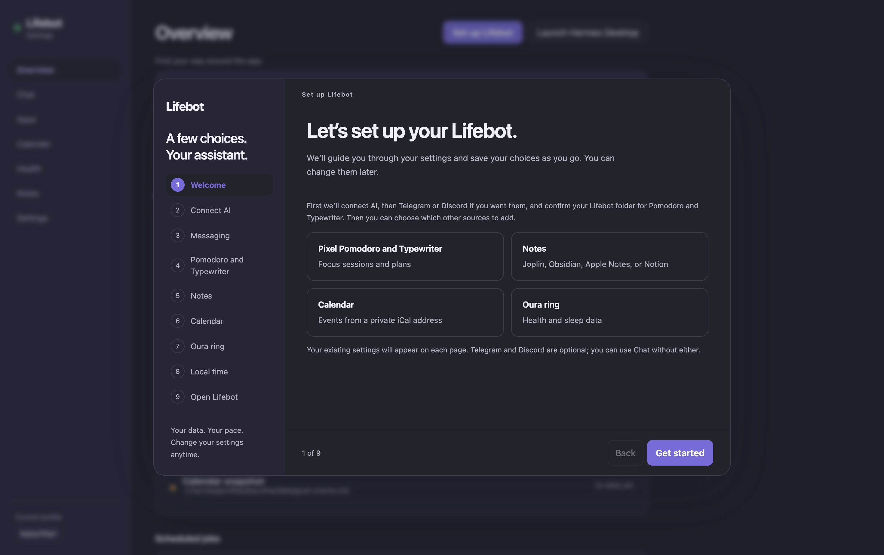 Lifebot setup wizard: Let’s set up your Lifebot.